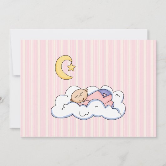 Sleepy Baby Girl Sprinkle Dusche Einladung (Rückseite)