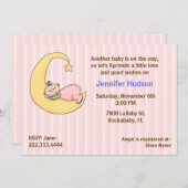 Sleepy Baby Girl Sprinkle Dusche Einladung (Vorne/Hinten)