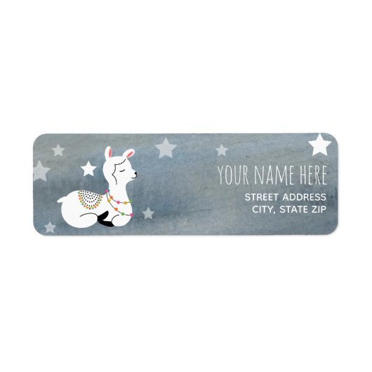 Sleepy Baby Llama Watercolor Babydusche (Vorne)