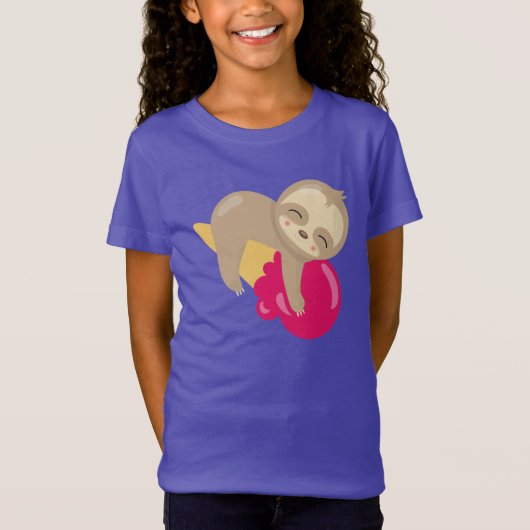Sleepy Baby Sloth on Ice Creme T-Shirt (Vorderseite)