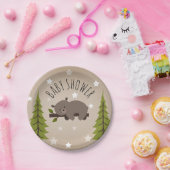 Sleepy Bären Stars + Bäume Babydusche Pappteller (Party)