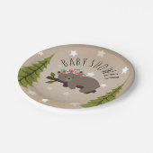 Sleepy Bären Stars + Bäume Blumendusche Pappteller (Schrägansicht)