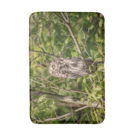 Sleepy Barred Owl Badematte (Vorderseite Vertikal)