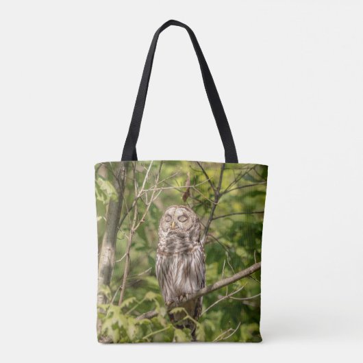 Sleepy Barred Owl Tasche (Rückseite)