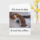 Sleepy Basset Hound Karte (Gelbe Blume)