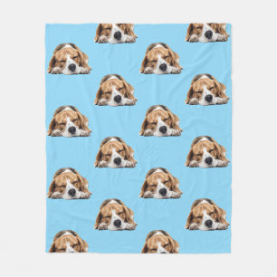 Sleepy Beagle Dog Blanket Fleecedecke