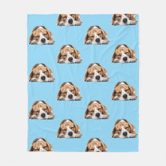 Sleepy Beagle Dog Blanket Fleecedecke (Vorderseite)
