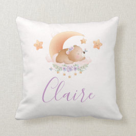 Sleepy Bear auf Cloud Baby Girl Baby Kissen