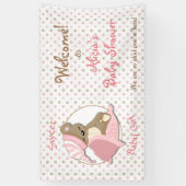 Sleepy Bear Baby Girl Dusche Banner (Vertikal)