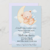 Sleepy Bear Baby Shower Invitation  Einladung (Vorne/Hinten)