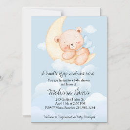 Sleepy Bear Baby Shower Invitation  Magneteinladung