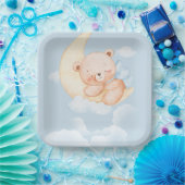 Sleepy Bear Baby Shower Paper Plates Pappteller (Party)
