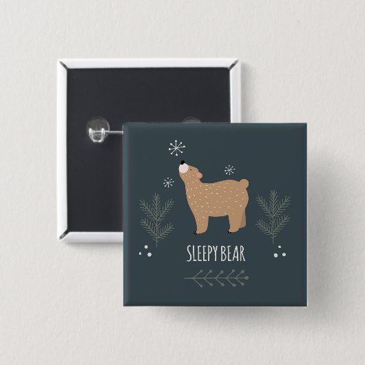 Sleepy Bear Button (Vorne & Hinten)
