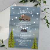 Sleepy Bear Cub Watercolor Girl Babydusche Einladung