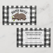 Sleepy Bear Gingham Baby Dusche Windelwanne Begleitkarte (Vorne/Hinten)