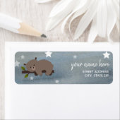 Sleepy Bear Stars Watercolor Babydusche Anschrift (Insitu)