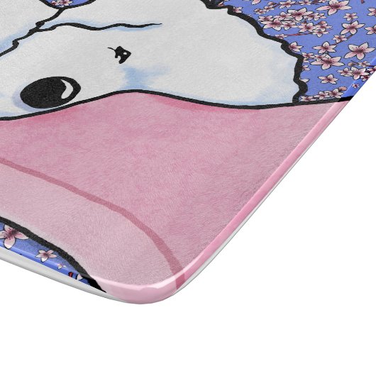 Sleepy Bichon Schneidebrett (Ecke)