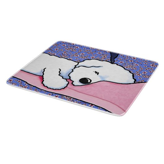 Sleepy Bichon Schneidebrett (Ecke)