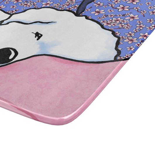 Sleepy Bichon Schneidebrett (Ecke)