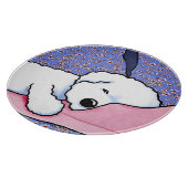 Sleepy Bichon Schneidebrett (Ecke)