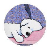 Sleepy Bichon Schneidebrett (Vorderseite)