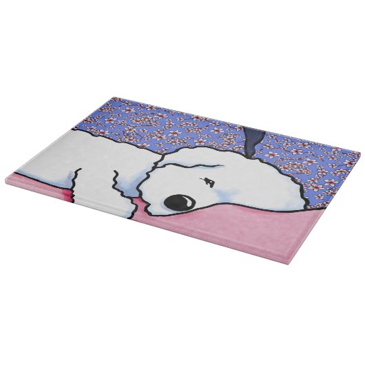 Sleepy Bichon Schneidebrett (Ecke)