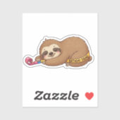 Sleepy Birthday Squad Sloth mit Party Horn Aufkleber (Blatt)