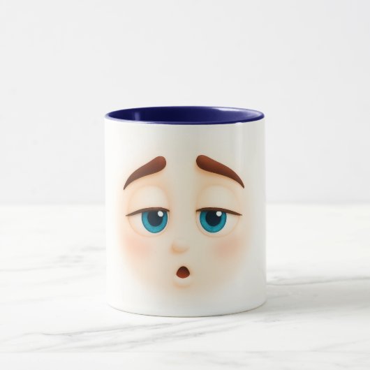 Sleepy blue eyes – barely awake big mood tasse (Zentrum)