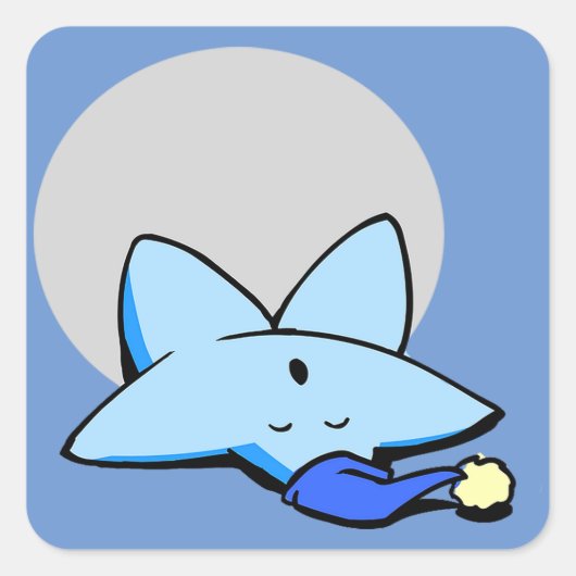 Sleepy Blue Star Sticker (Vorderseite)