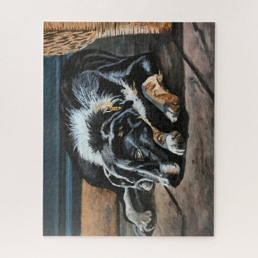 Sleepy Border Collie Puzzle (Vertikal)