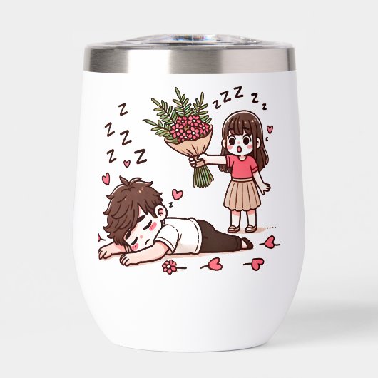 Sleepy Boy and Girl mit Blume (Vorderseite)
