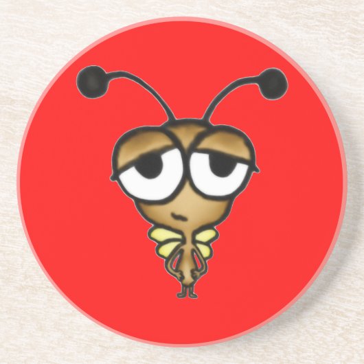 Sleepy Bug Sandstein Untersetzer (Vorne)