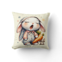 Sleepy Bunny Rabbit Throw Kissen