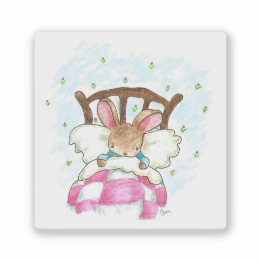 "Sleepy Bunny Sticker" Aufkleber (Vorderseite)