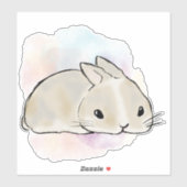 Sleepy bunny watercolor aufkleber (Blatt)