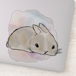 Sleepy bunny watercolor  aufkleber