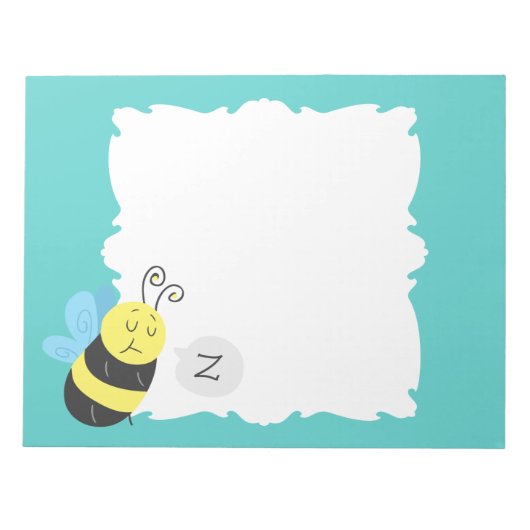 Sleepy Cartoon Bumblebee Notizblock (Vorderseite)