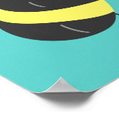 Sleepy Cartoon Bumblebee Poster (Ecke)