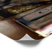 Sleepy Cat Book Painting Poster (Ecke)