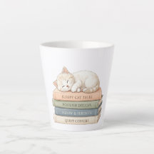 Sleepy Cat Books Latte-Mug – Geschenk für Bücherli