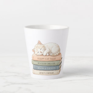 Sleepy Cat Books Latte-Mug – Geschenk für Bücherli Milchtasse