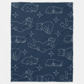 Sleepy Cat Fleece Blanket – Cozy Cat Pattern (Vorderseite)