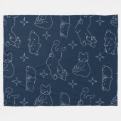 Sleepy Cat Fleece Blanket – Cozy Cat Pattern (Vorderseite (Horizontal))
