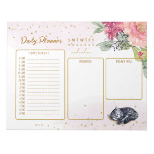 Sleepy Cat Gorgeous Daily Planer Notepad Notizblock