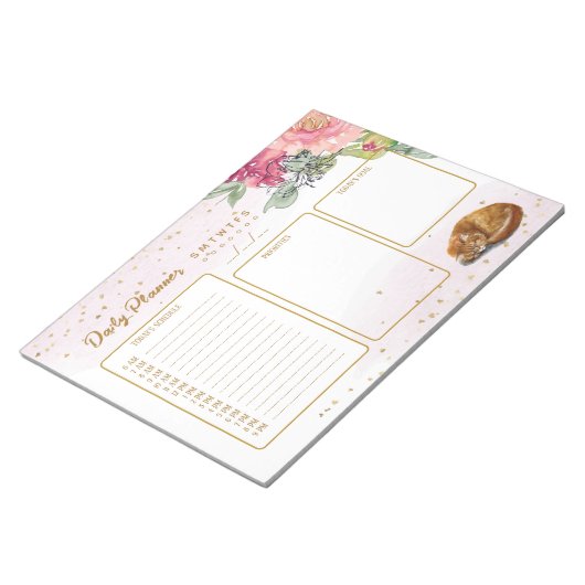 Sleepy Cat Gorgeous Daily Planer Notepad Notizblock (angewinkelt)