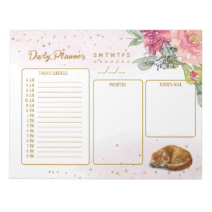 Sleepy Cat Gorgeous Daily Planer Notepad Notizblock