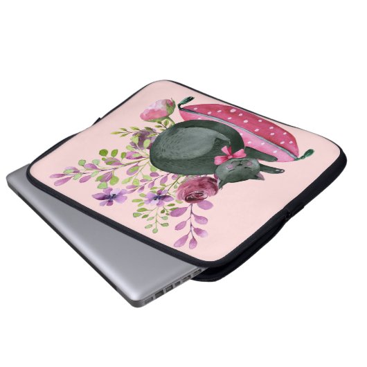 Sleepy Cat Laptopschutzhülle (Vorne Knopf)