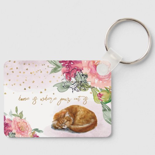 Sleepy Cat Niedlich Orange Kitten Girl Pet Lover Schlüsselanhänger (Vorderseite)