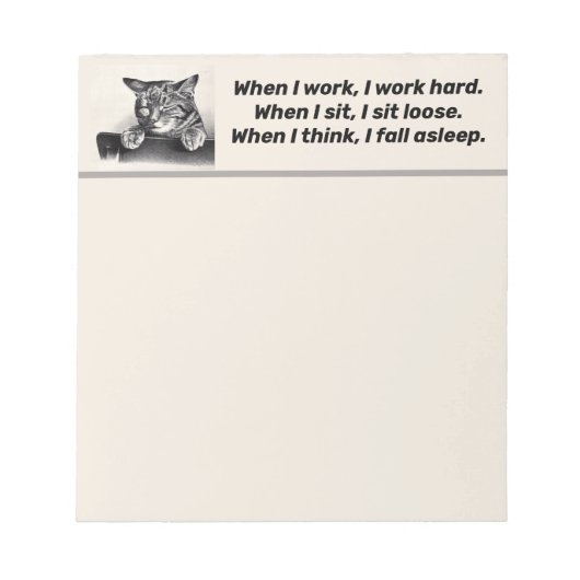 Sleepy Cat Notizblock (Vorderseite)