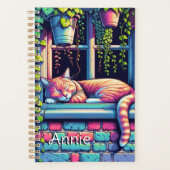 Sleepy Cat Personalisierte Planer (Vorderseite)